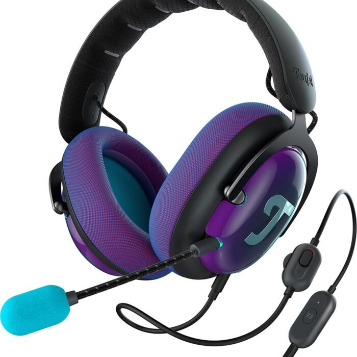 Teufel ZOLA - Bedrade over-ear gaming headset - Home-office - 7.1 binaurale surround sound - Antraciet Grape & Aqua