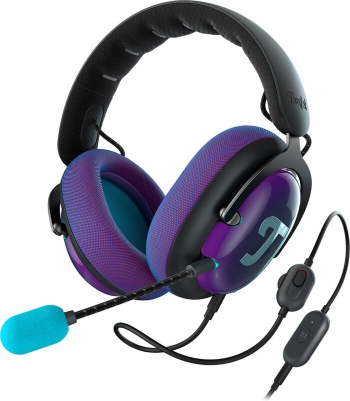 Teufel ZOLA - Bedrade over-ear gaming headset - Home-office - 7.1 binaurale surround sound - Antraciet Grape & Aqua