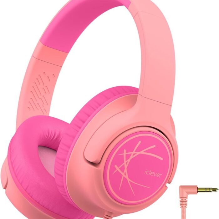 StayPowered Kinderheadset - Gehoorbescherming en Gemoedsrust Gecombineerd! - met Volumebegrenzing - Kristalhelder Stereogeluid - Draaibare Oorschelpen - Verstelbare Hoofdband - Compact Design - Roze - Levering Sneller dan Aangegeven!