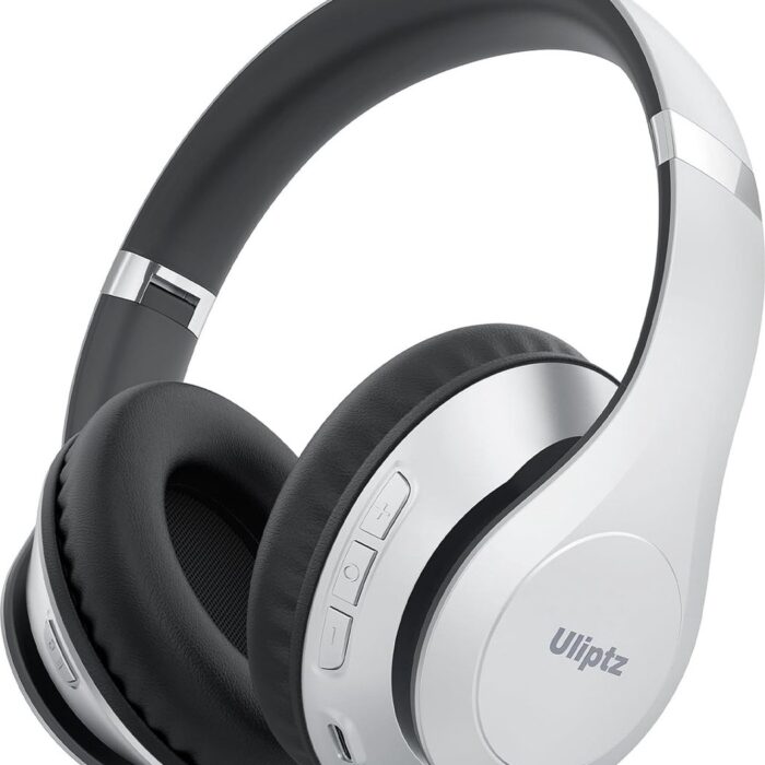 StayPowered Bluetooth Hoofdtelefoon - 65 Uur Non-stop Luisterplezier - Bluetooth 5.3 voor Stabiele Verbinding - Hifi Stereo Geluid - Comfortabele Opvouwbare Ontwerp - Ideaal voor Reizen en Kantoor - Zilver - Levering Sneller dan Aangegeven!