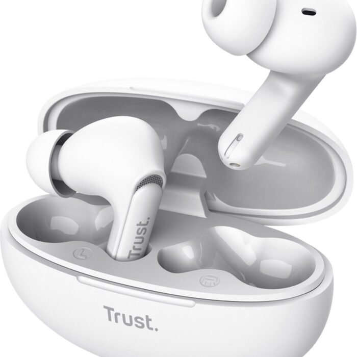 Trust Yavi Bluetooth Earbuds - Volledig Draadloze Oordopjes met Noise-Cancelling Microfoons - Wit