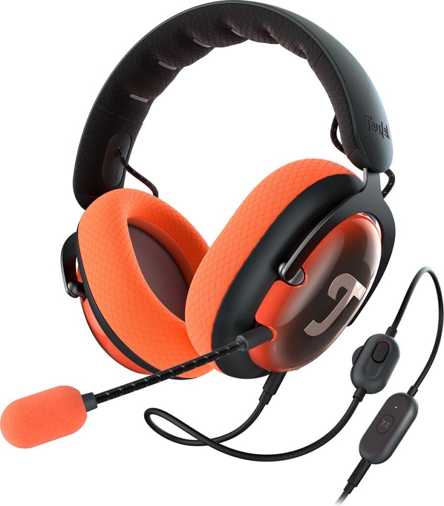 Teufel ZOLA - Bedrade over-ear gaming headset - Home-office - 7.1 binaurale surround sound - Antraciet Coral Red