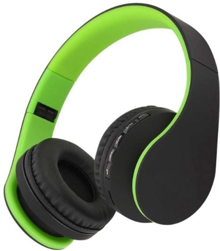 StayPowered Bluetooth Koptelefoon - HiFi Geluid voor Een Ongekende Muziekbeleving - Draadloos of Bekabeld - Ingebouwde Microfoon - Micro-SD en FM-Radio - Comfortabele Memory Foam Oorkussens - Zwart/Groen - Levering Sneller dan Aangegeven!