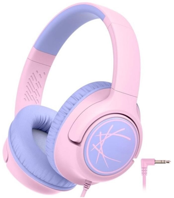 StayPowered Kinderheadset - Gehoorbescherming en Gemoedsrust Gecombineerd! - met Volumebegrenzing - Kristalhelder Stereogeluid - Draaibare Oorschelpen - Verstelbare Hoofdband - Compact Design - Roze - Levering Sneller dan Aangegeven!