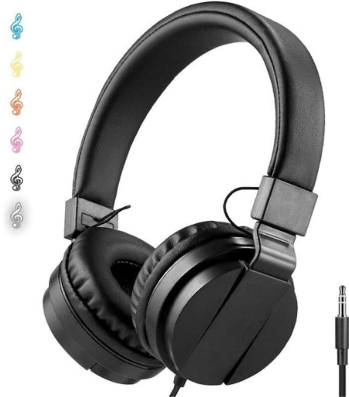 StayPowered Kinderhoofdtelefoon - Perfect Geluid en Comfort voor Jonge Luisteraars - Lichtgewicht - Opvouwbaar Design - Superzachte Oorkussens - Verstelbare Hoofdband - Krachtige 40 mm Drivers - Zwart - Levering Sneller dan Aangegeven!