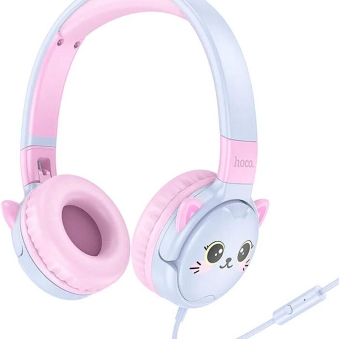 Hoco Kinder Koptelefoon Kattenoortjes met Kabel en Ingebouwde Microfoon Paars