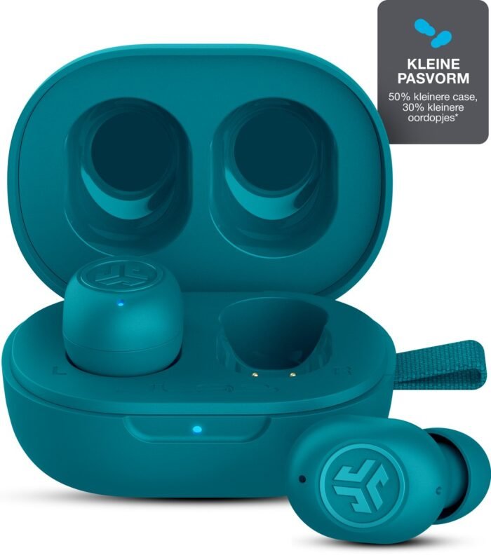 JLab JBuds mini draadloze oordopjes - EQ geluidsinstellingen - Bluetooth oordopjes met ultra klein design - Oortjes Draadloos - Google fast pair - Touch sensoren - Slaap Oordopjes - Aqua