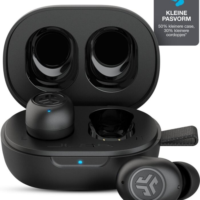 JLab JBuds mini draadloze oordopjes - EQ geluidsinstellingen - Bluetooth oordopjes met ultra klein design - Oortjes Draadloos - Google fast pair - Touch sensoren - Slaap Oordopjes - Zwart