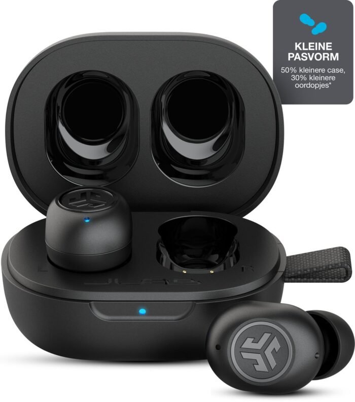 JLab JBuds mini draadloze oordopjes - EQ geluidsinstellingen - Bluetooth oordopjes met ultra klein design - Oortjes Draadloos - Google fast pair - Touch sensoren - Slaap Oordopjes - Zwart