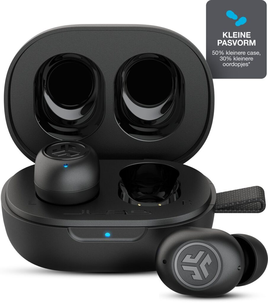 JLab JBuds mini draadloze oordopjes - EQ geluidsinstellingen - Bluetooth oordopjes met ultra klein design - Oortjes Draadloos - Google fast pair - Touch sensoren - Slaap Oordopjes - Zwart