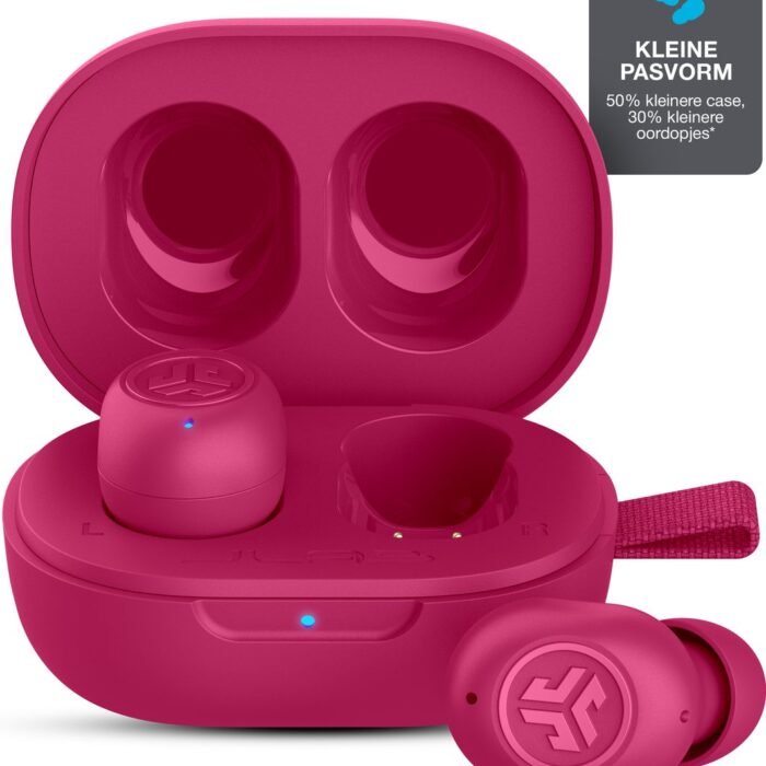 JLab JBuds mini draadloze oordopjes - EQ geluidsinstellingen - Bluetooth oordopjes met ultra klein design - Oortjes Draadloos - Google fast pair - Touch sensoren - Slaap Oordopjes - Roze