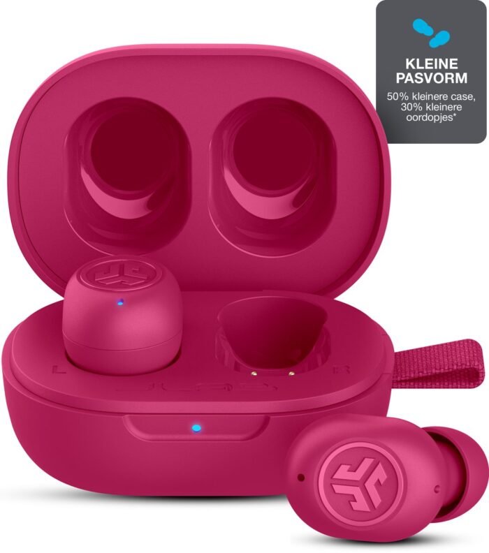JLab JBuds mini draadloze oordopjes - EQ geluidsinstellingen - Bluetooth oordopjes met ultra klein design - Oortjes Draadloos - Google fast pair - Touch sensoren - Slaap Oordopjes - Roze