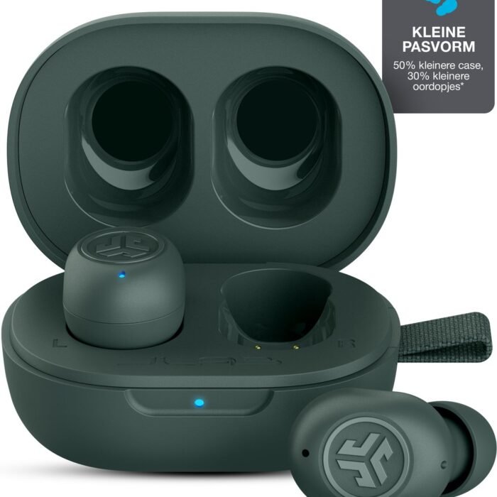 JLab JBuds mini draadloze oordopjes - EQ geluidsinstellingen - Bluetooth oordopjes met ultra klein design - Oortjes Draadloos - Google fast pair - Touch sensoren - Slaap Oordopjes - Groen