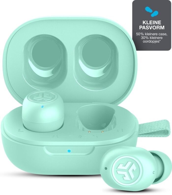 JLab JBuds mini draadloze oordopjes - EQ geluidsinstellingen - Bluetooth oordopjes met ultra klein design - Oortjes Draadloos - Google fast pair - Touch sensoren - Slaap Oordopjes - Mint