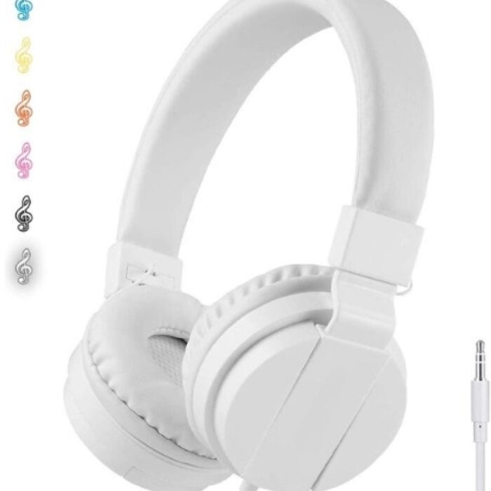 StayPowered Kinderhoofdtelefoon - Perfect Geluid en Comfort voor Jonge Luisteraars - Lichtgewicht - Opvouwbaar Design - Superzachte Oorkussens - Verstelbare Hoofdband - Krachtige 40 mm Drivers - Wit - Levering Sneller dan Aangegeven!