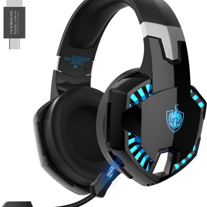 PHOINIKAS G2000 Max - 2.4GHz Draadloze Gaming Headset - met microfoon - Over-ear Koptelefoon - Nintendo Switch/PS4/PS5/PC - Zwart