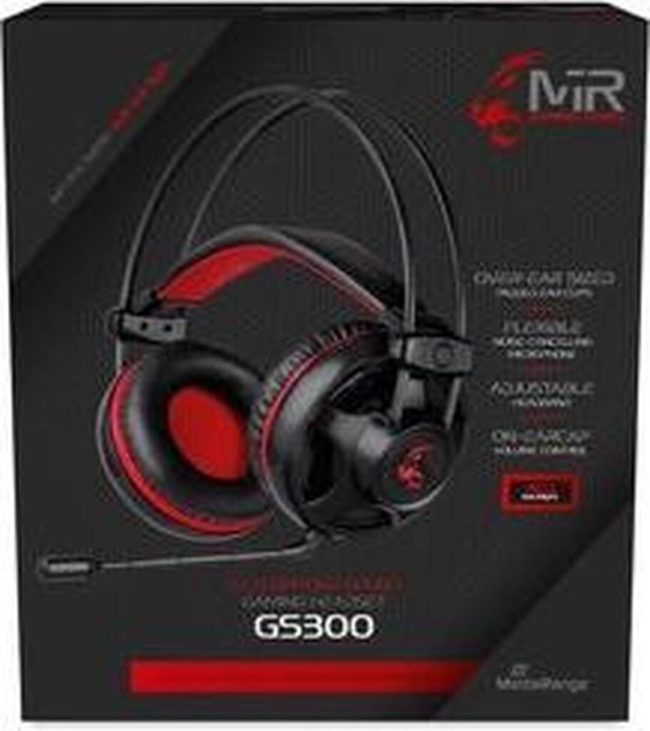 MediaRange MRGS300 hoofdtelefoon/headset Bedraad Hoofdband Gamen USB Type-A Zwart, Rood