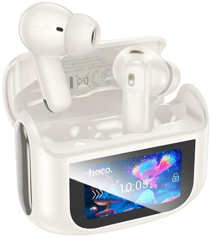 Hoco EQ21 ANC Noise Cancelling Draadloze Oordopjes Met Touchscreen Wit