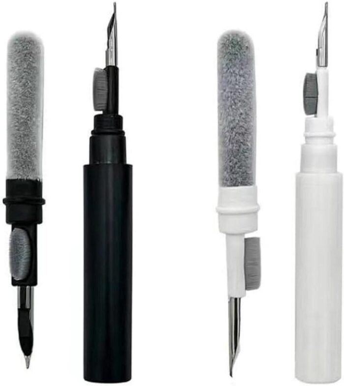 2 Pcs 3-in-1 Multifunctional Headphone Cleaning Kit with Soft Brush for Bluetooth Headphones (Black & White)
