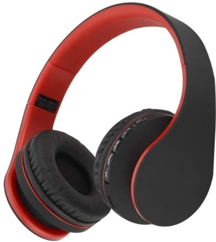 StayPowered Bluetooth Koptelefoon - HiFi Geluid voor Een Ongekende Muziekbeleving - Draadloos of Bekabeld - Ingebouwde Microfoon - Micro-SD en FM-Radio - Comfortabele Memory Foam Oorkussens - Zwart/Rood - Levering Sneller dan Aangegeven!