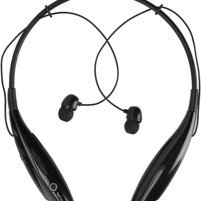 Bluetooth Koptelefoon Draagbare Wireless Nekband Draadloos Intrekbaar Draagbaar Stereo Geluid Ruisonderdrukking Sport Headsets (Zwart)