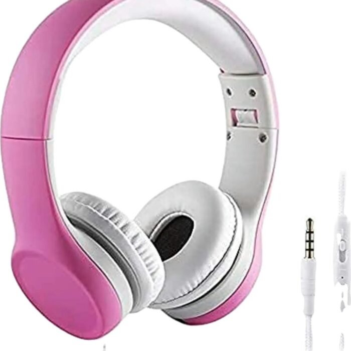Koptelefoon kinderen met draad en microfoon Roze - Geschikt voor jou kind met kabel max 85 db - Koptelefoons in blauw en roze verkrijgbaar - Hoofdtelefoon met verstelbare beugel