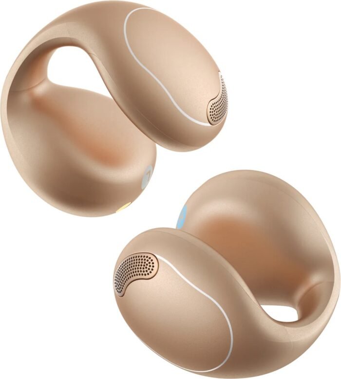 soundcore by Anker C40i Draadloze Open-Ear Oordopjes Goud - Earbuds - clip-on, flexibel joint design, knopbediening, lichtgewicht comfort, stabiele pasvorm met bevestigbare grips, uitgebreide drivers voor een helder geluid