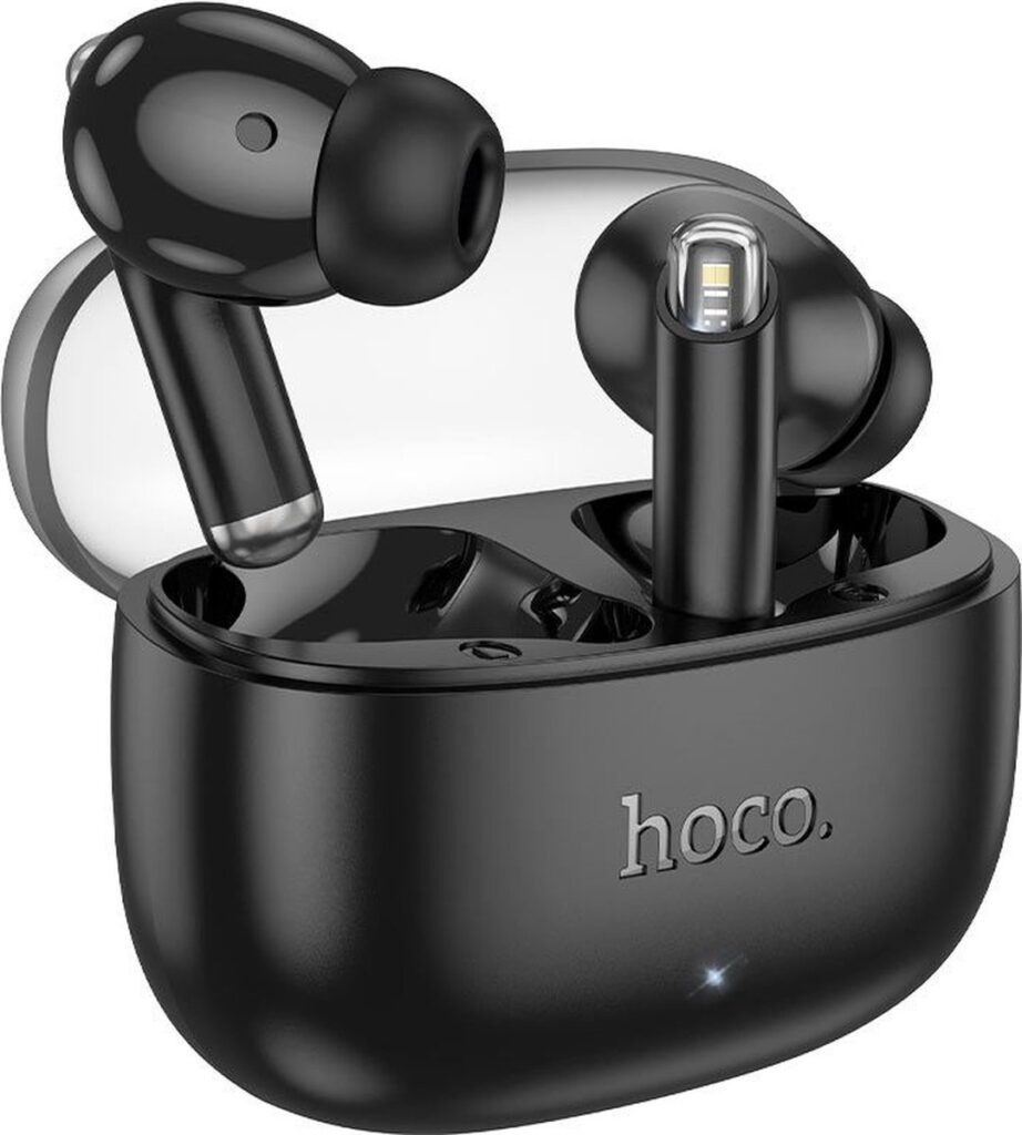 Hoco Pro Draadloze Oordopjes – Bluetooth Oordopjes – Oortjes draadloos – Oordopjes draadloos - Earpods geschikt - Draadloze oortjes bluetooth - Noise cancelling ANC+ENC - Universeel - BT 5.3 - Zwart