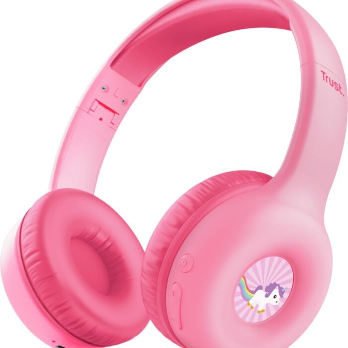 Trust Nouna - Draadloze koptelefoon voor kinderen - Incl. Stickers - Roze