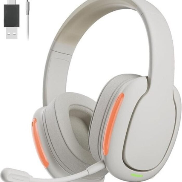 StayPowered Gaming Headset - Voor Ultieme Geluidservaring en Comfort - Draadloos en Bekabeld - 7.1 Surround Sound - Ruisonderdrukkende Microfoon - Lage Latentie - Compatibel met PS5, PS4, PC, Xbox en Switch - Beige - Levering Sneller dan Aangegeven!