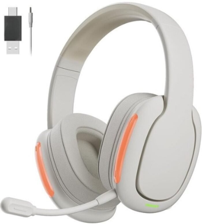 StayPowered Gaming Headset - Voor Ultieme Geluidservaring en Comfort - Draadloos en Bekabeld - 7.1 Surround Sound - Ruisonderdrukkende Microfoon - Lage Latentie - Compatibel met PS5, PS4, PC, Xbox en Switch - Beige - Levering Sneller dan Aangegeven!