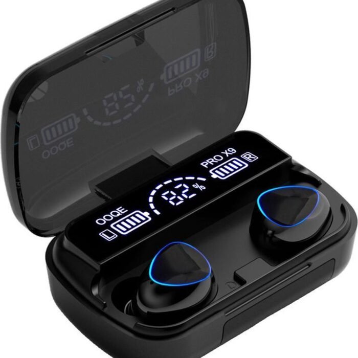 OOQE PRO X9 - Draadloze Oordopjes - Oordopjes Draadloos - Oortjes Draadloos - Water- en Stof Bestendig - Ingebouwde Microfoon - Ingebouwde Powerbank - 80 uur Batterijduur - Geschikt voor TV, Tablet en Laptop - Bluetooth 5.1 - Zwart