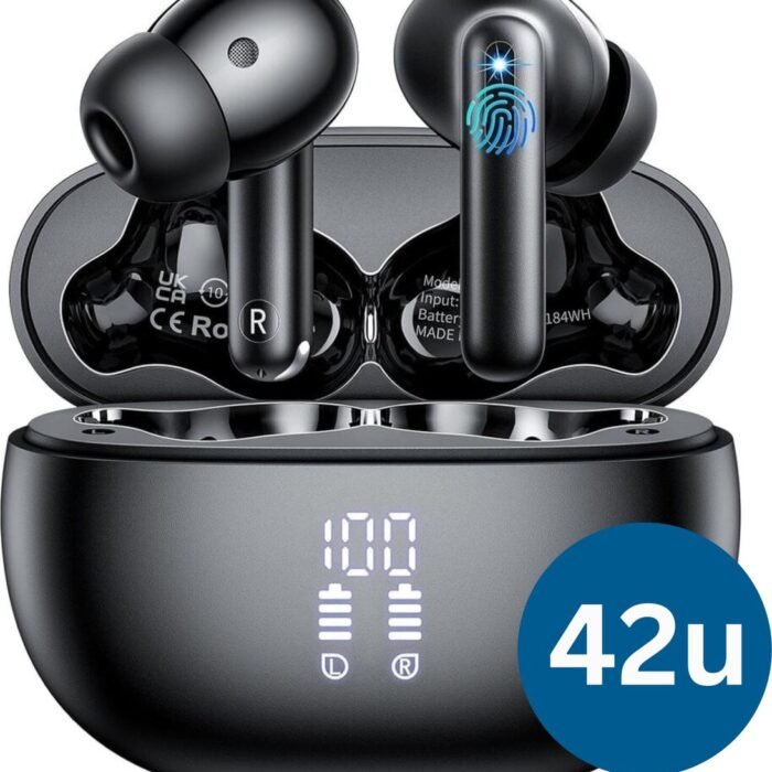 evanell°® Oortjes Draadloos Bluetooth V5.3 - Draadloze Oordopjes - In-Ear voor Sport, Bellen, Muziek - 42u Batterij - Microfoon - Touch - iOS/Android