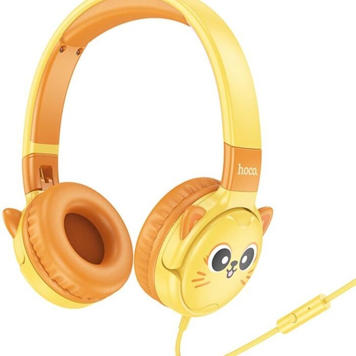 Hoco Kinder Koptelefoon Kattenoortjes met Kabel en Ingebouwde Microfoon Geel