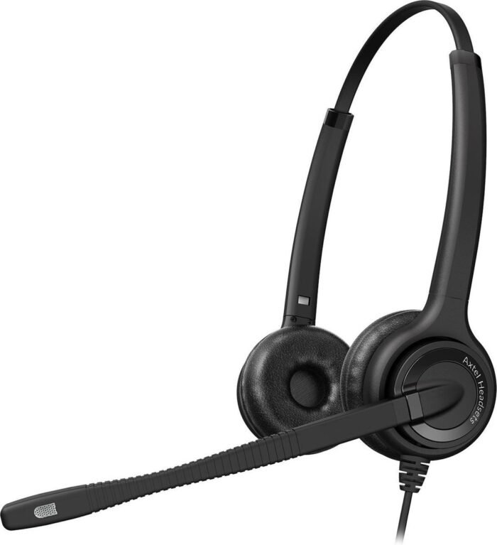 Axtel Elite Hdvoice MS duo USB koptelefoon voor laptop Skype/Teams - HOME OFFICE headsets + GRATIS hygiënische set van oor- en mondschuimpjes