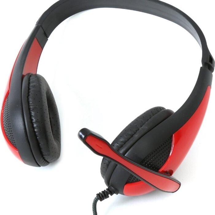 Platinet FH4008R - Stereo Headset - Zachte Oorschelpen - Lange kabel - Met Microfoon - Rood