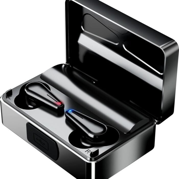 DrPhone AeroBeats – Draadloze Bluetooth 5.2 Oordoppen – 2000 mAh Batterij – Led Display Scherm – IPX7 Waterdicht – Wireless Earbuds - Zwart