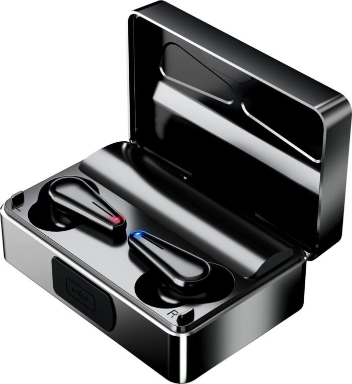DrPhone AeroBeats – Draadloze Bluetooth 5.2 Oordoppen – 2000 mAh Batterij – Led Display Scherm – IPX7 Waterdicht – Wireless Earbuds - Zwart
