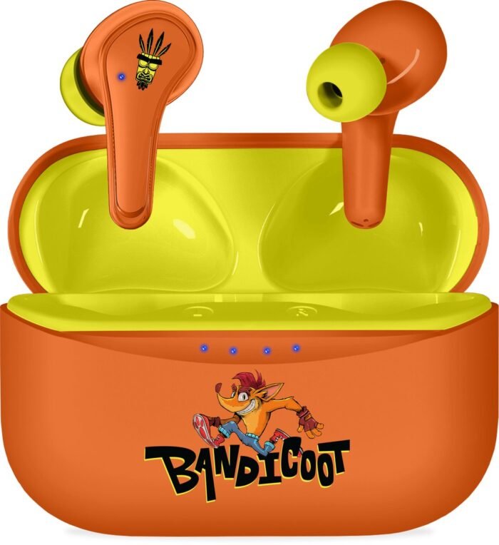 Crash Bandicoot - draadloze oordopjes - met oplaadcase - touch control - extra eartips - TWS earpods bluetooth