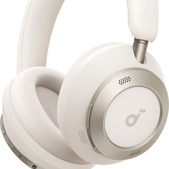 soundcore by Anker Space One Pro Wireless Over-ear Headphones White - Headphones - Active Noise Cancelling, Multipoint Connection, 60 hours Battery life, Bluetooth 5.3, LDAC, Hi-Res Certified, small foldable
