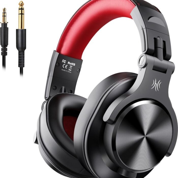OneOdio A71 Fusion - Headset - 3.5mm - Over-ear koptelefoon - hoofdtelefoon met micro - Gaming - PS4 - PC - dj set - kop telefoon - professionele koptelefoon - muziek studio - dj set mengpaneel - dj Headphones - Game - audiocall black/red