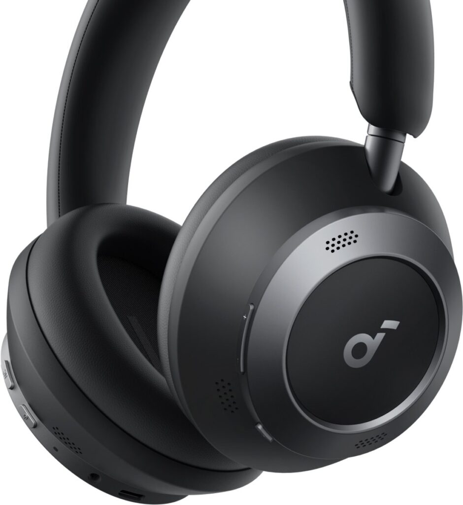 soundcore by Anker Space One Pro Draadloze Over-ear Koptelefoon Zwart - Headphones - Active Noise Cancelling, Multipoint Connection, 60 uur Accuduur, Bluetooth 5.3, LDAC, Hi-Res Certified, klein opvouwbaar