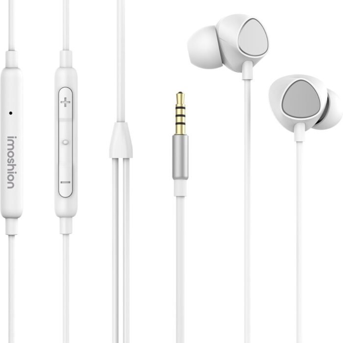 imoshion Bedrade Oordopjes met AUX / 3,5 mm Jack Aansluiting - In-Ear Oortjes met Draad - Wit