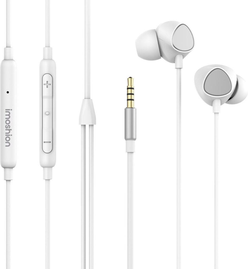 imoshion Bedrade Oordopjes met AUX / 3,5 mm Jack Aansluiting - In-Ear Oortjes met Draad - Wit