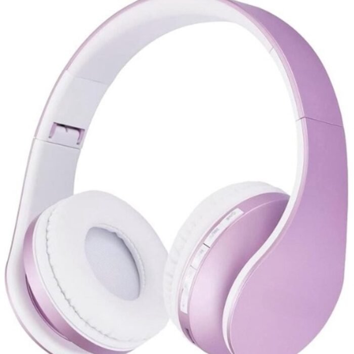 StayPowered Bluetooth Koptelefoon - HiFi Geluid voor Een Ongekende Muziekbeleving - Draadloos of Bekabeld - Ingebouwde Microfoon - Micro-SD en FM-Radio - Comfortabele Memory Foam Oorkussens - Wit/Paars - Levering Sneller dan Aangegeven!