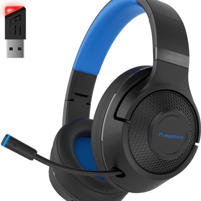 Fuegobird UG-01 2.4GHz Draadloze Gaming Headset - RGB - Bluetooth koptelefoon - Multiplatform - Geschikt voor PS4/PS5, Nintendo Switch - Zwart Blauw
