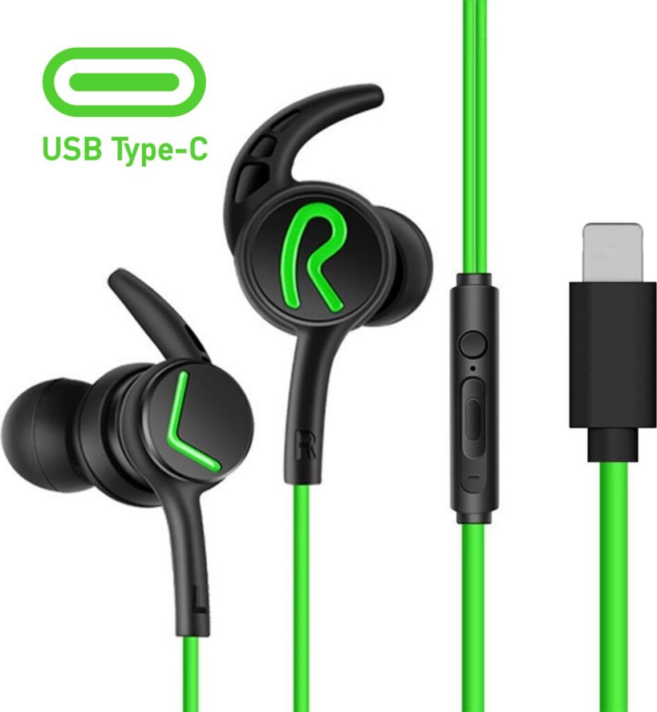 In-Ear Oordopjes met USB C Aansluiting - Oortjes met Draad en Microfoon voor Telefoon / Tablet / Laptop / Smartphone / GSM
