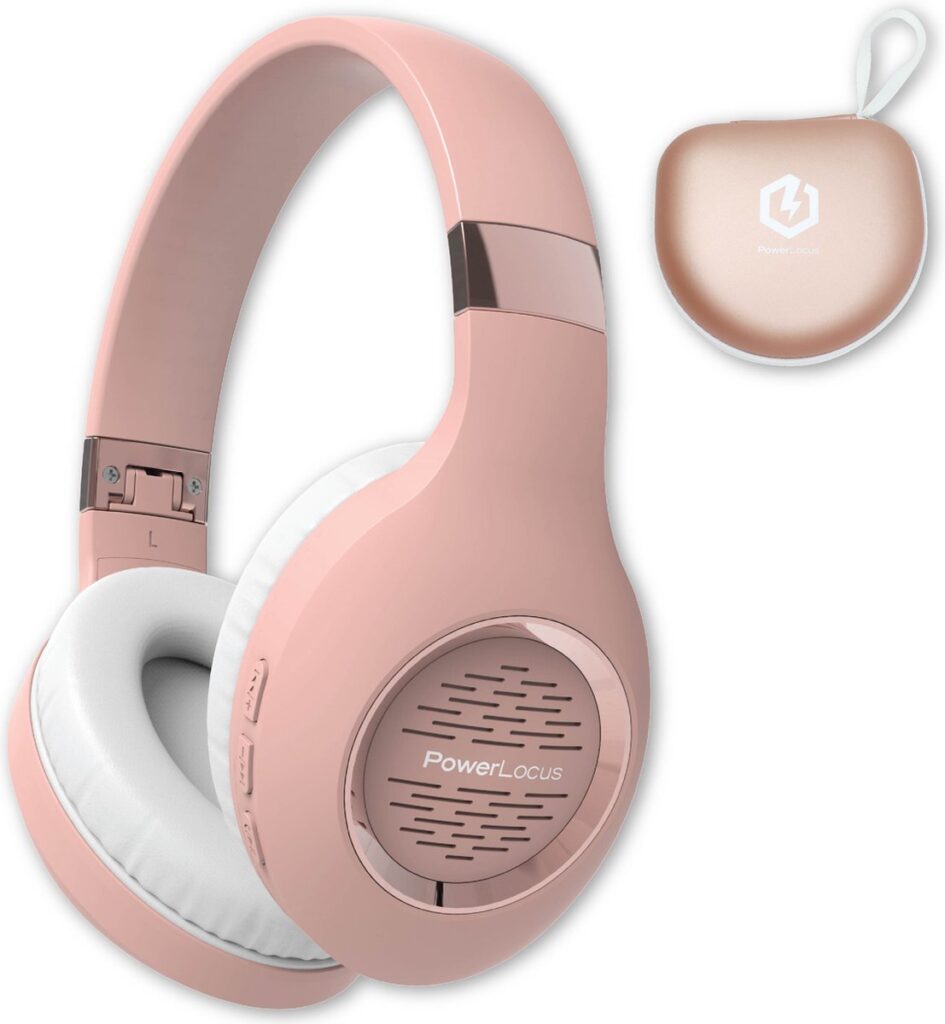 PowerLocus P4 Draadloze Koptelefoon Over-Ear - Bluetooth - incl. Premium Case - met Microfoon - Rose Goud