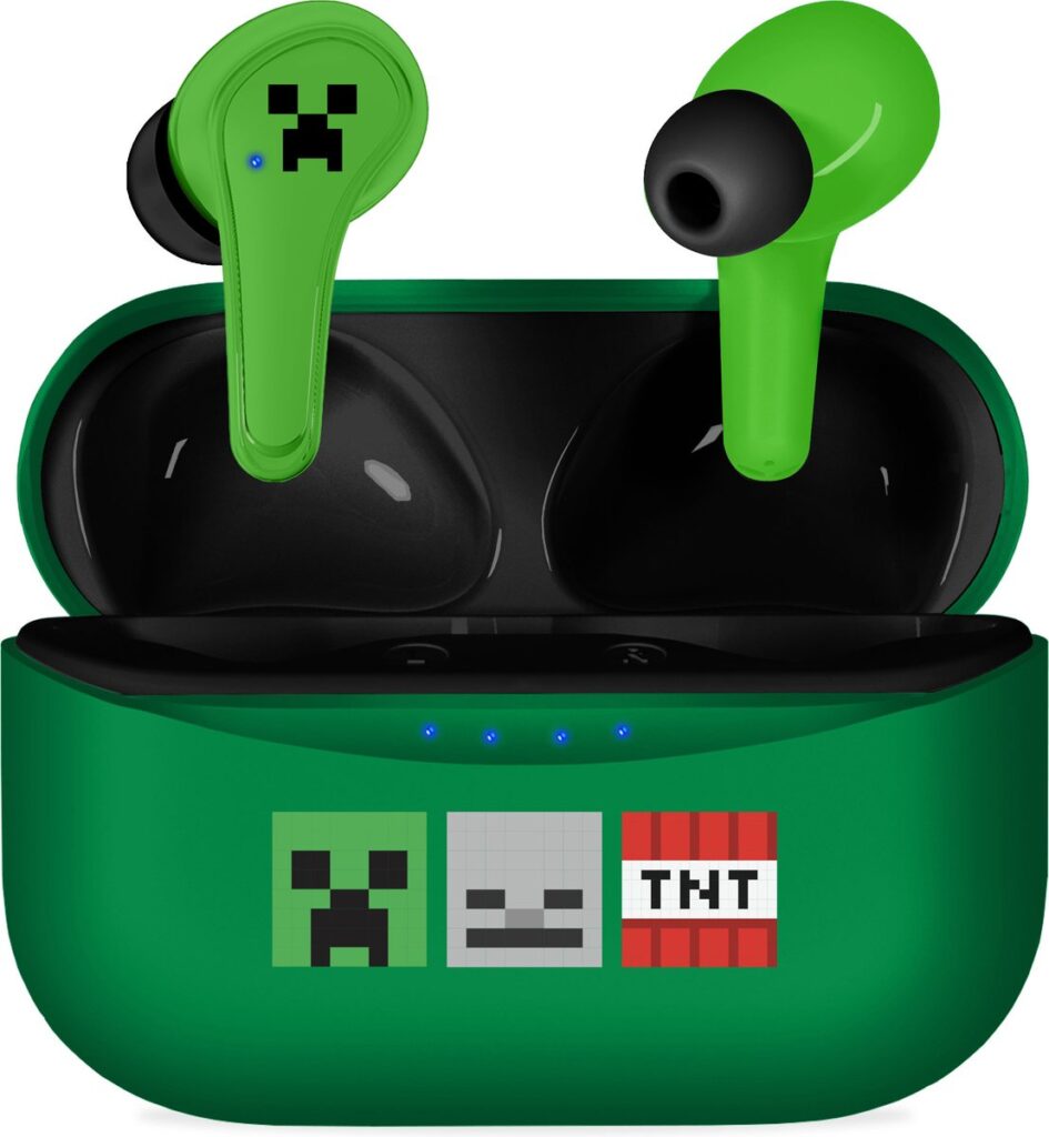 Minecraft - draadloze oordopjes - met oplaadcase - touch control - extra eartips - TWS earpods bluetooth