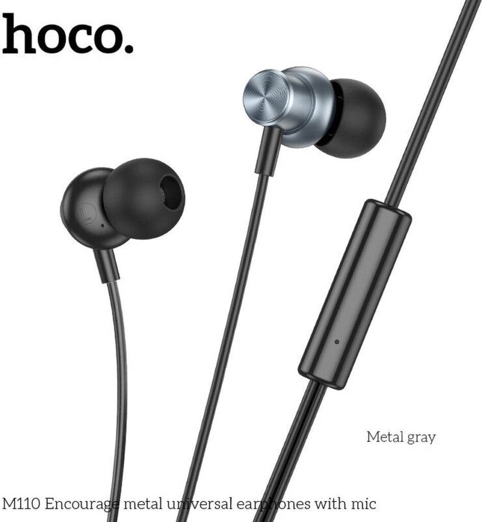 Hoco M110 Bedrade In-Ear Oordopjes 3.5mm Jack Headset Zwart